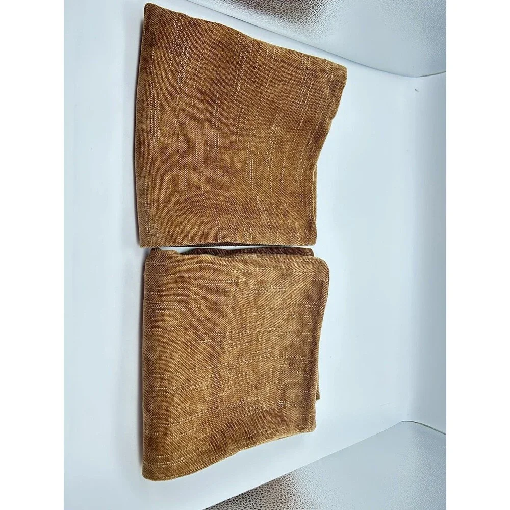 Foindtower Throw Pillow Covers (Set of 2) 20x20 Brown Textured Cushion Cases New